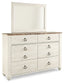 Willowton / Panel Headboard With Mirrored Dresser