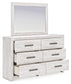 Cayboni Twin Panel Bed with Mirrored Dresser