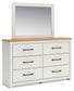 Linnocreek Twin Panel Bed with Mirrored Dresser and Nightstand