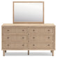 Cielden Full Panel Bed with Mirrored Dresser and Chest