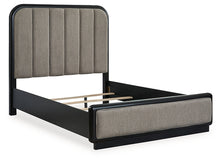 Load image into Gallery viewer, Rowanbeck Queen Upholstered Panel Bed with Mirrored Dresser and Chest
