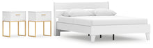 Load image into Gallery viewer, Socalle Queen Panel Platform Bed with 2 Nightstands
