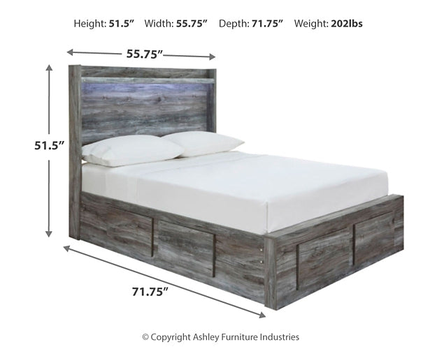 Baystorm  Panel Bed With 4 Storage Drawers