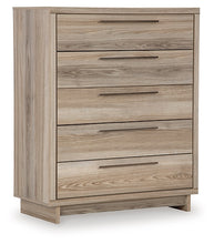 Load image into Gallery viewer, Hasbrick Queen Panel Bed with Mirrored Dresser, Chest and Nightstand
