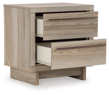 Load image into Gallery viewer, Hasbrick Queen Panel Bed with Mirrored Dresser, Chest and Nightstand
