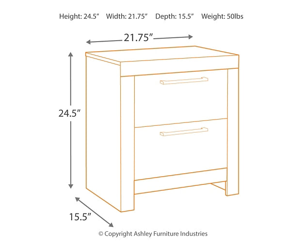 Derekson Two Drawer Night Stand