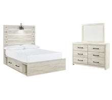 Load image into Gallery viewer, Cambeck  Panel Bed With 4 Storage Drawers With Mirrored Dresser
