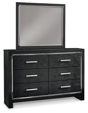 Load image into Gallery viewer, Kaydell King Upholstered Panel Platform Bed with Mirrored Dresser, Chest and 2 Nightstands
